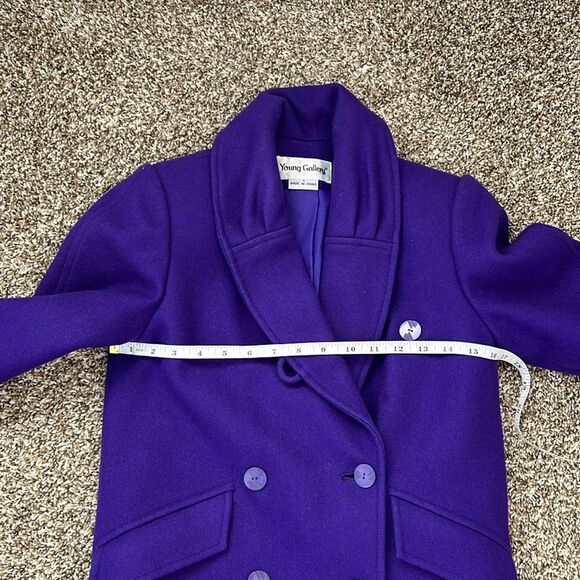 Vintage 90s Young Gallery Royal Purple Girls Long Dress Peacoat 7 - Picture 5 of 13